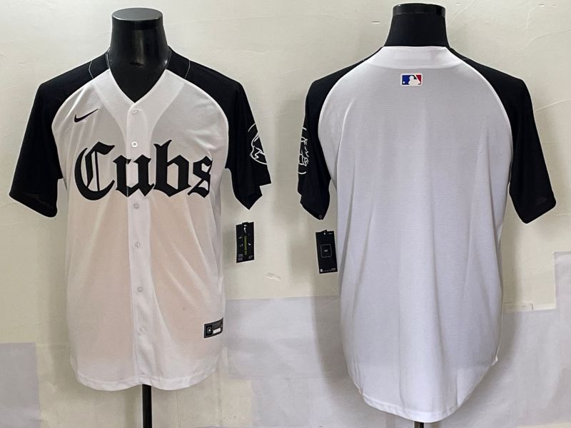 Men 2025 Chicago Cubs Blank White black Five generations Joint Name Nike MLB Jersey style 52